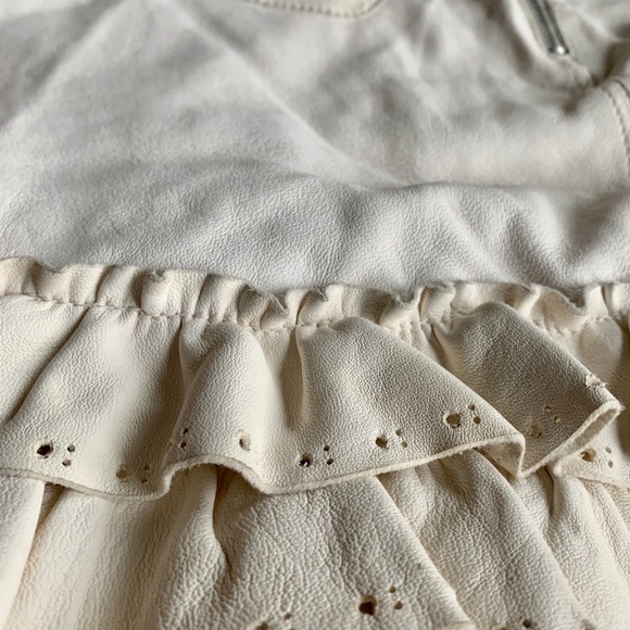 Pinco Pallino Creme Leather Mini Skirt - Picture 3 of 4